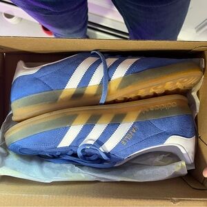 Adidas Gazelle Blue and White Shoes